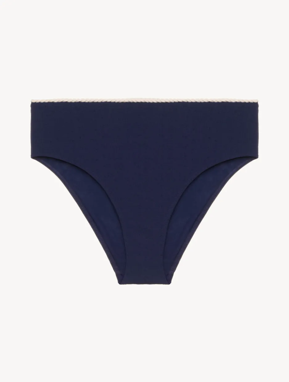 Monogram High Waist Bikini Brief In Navy