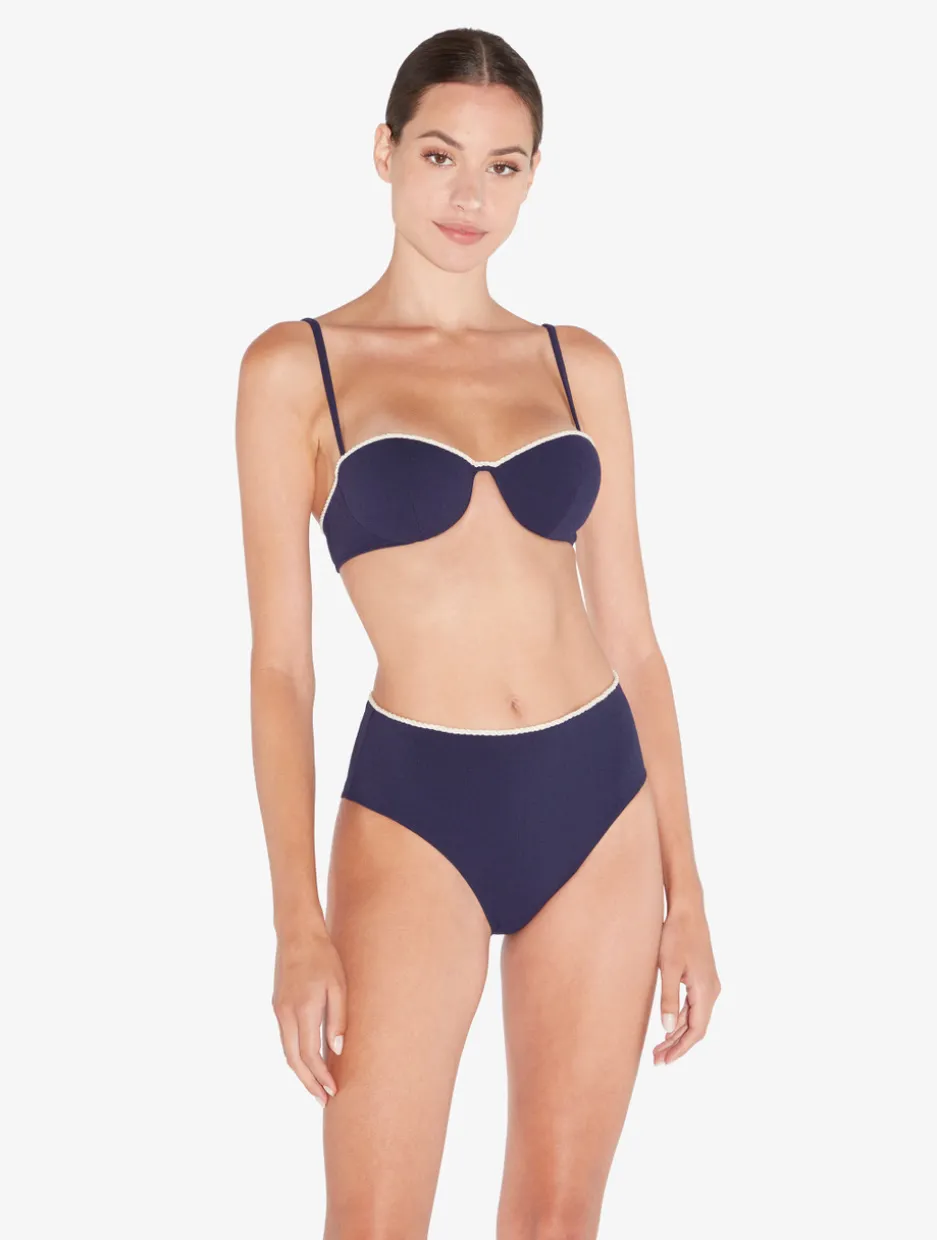 Monogram High Waist Bikini Brief In Navy