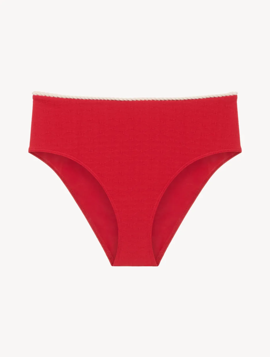 Monogram High Waist Bikini Brief In Red