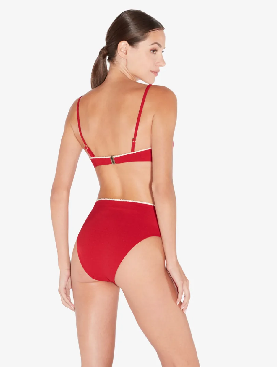 Monogram High Waist Bikini Brief In Red