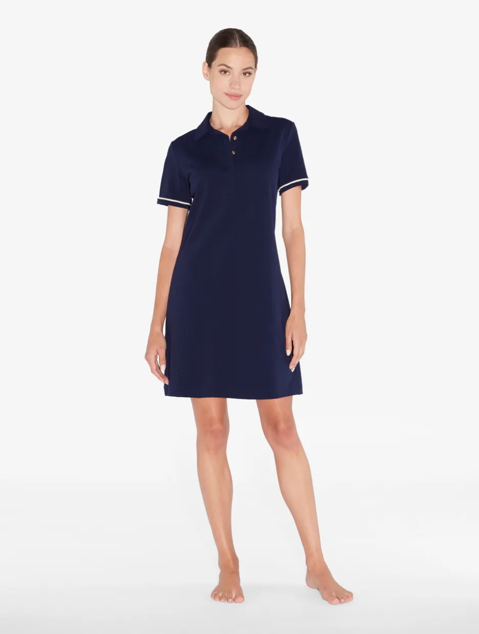 Monogram Polo Dress In Navy