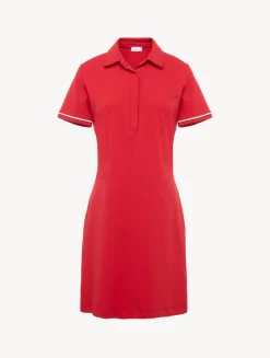 Monogram Polo Dress In Red