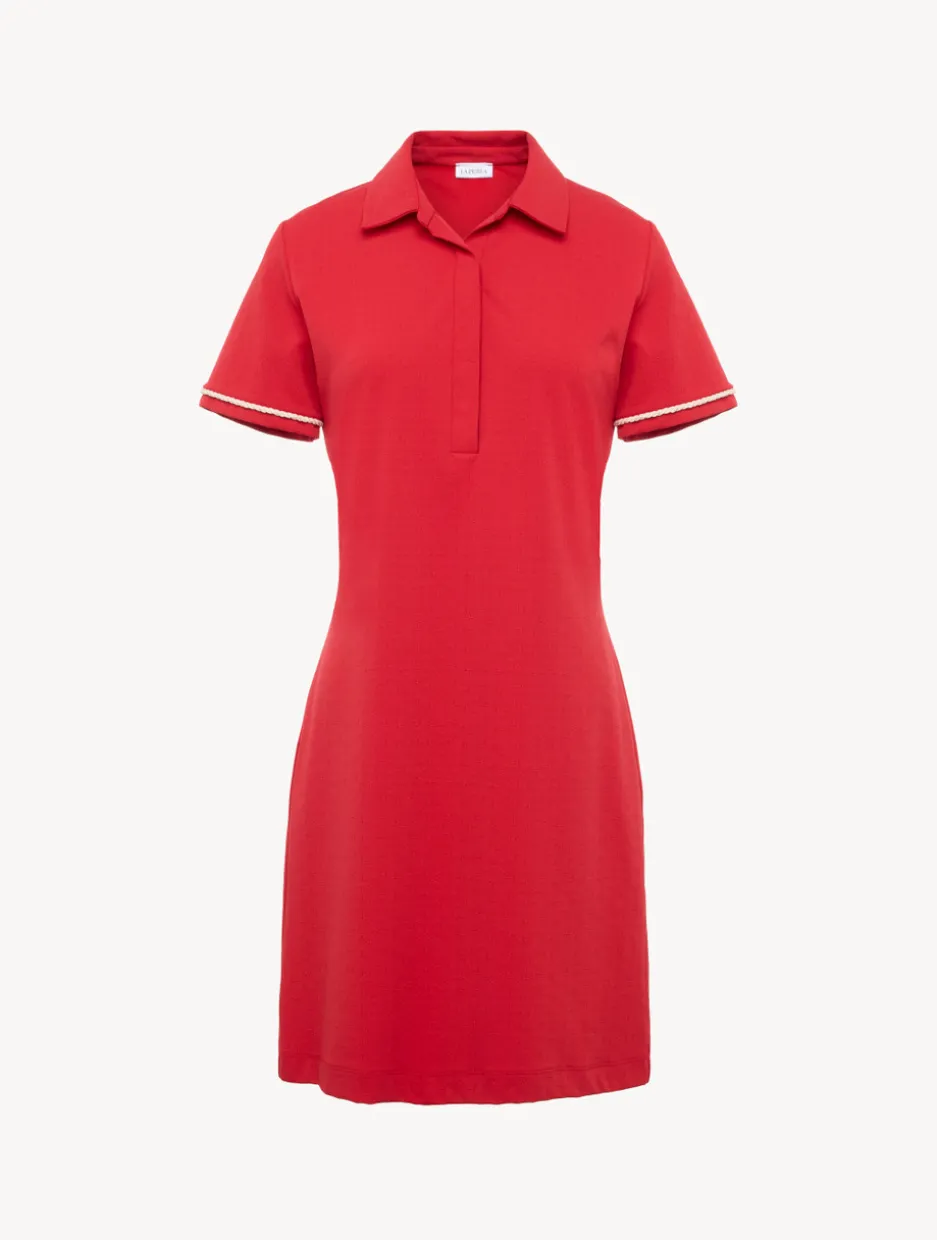 Monogram Polo Dress In Red
