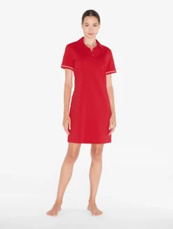 Monogram Polo Dress In Red