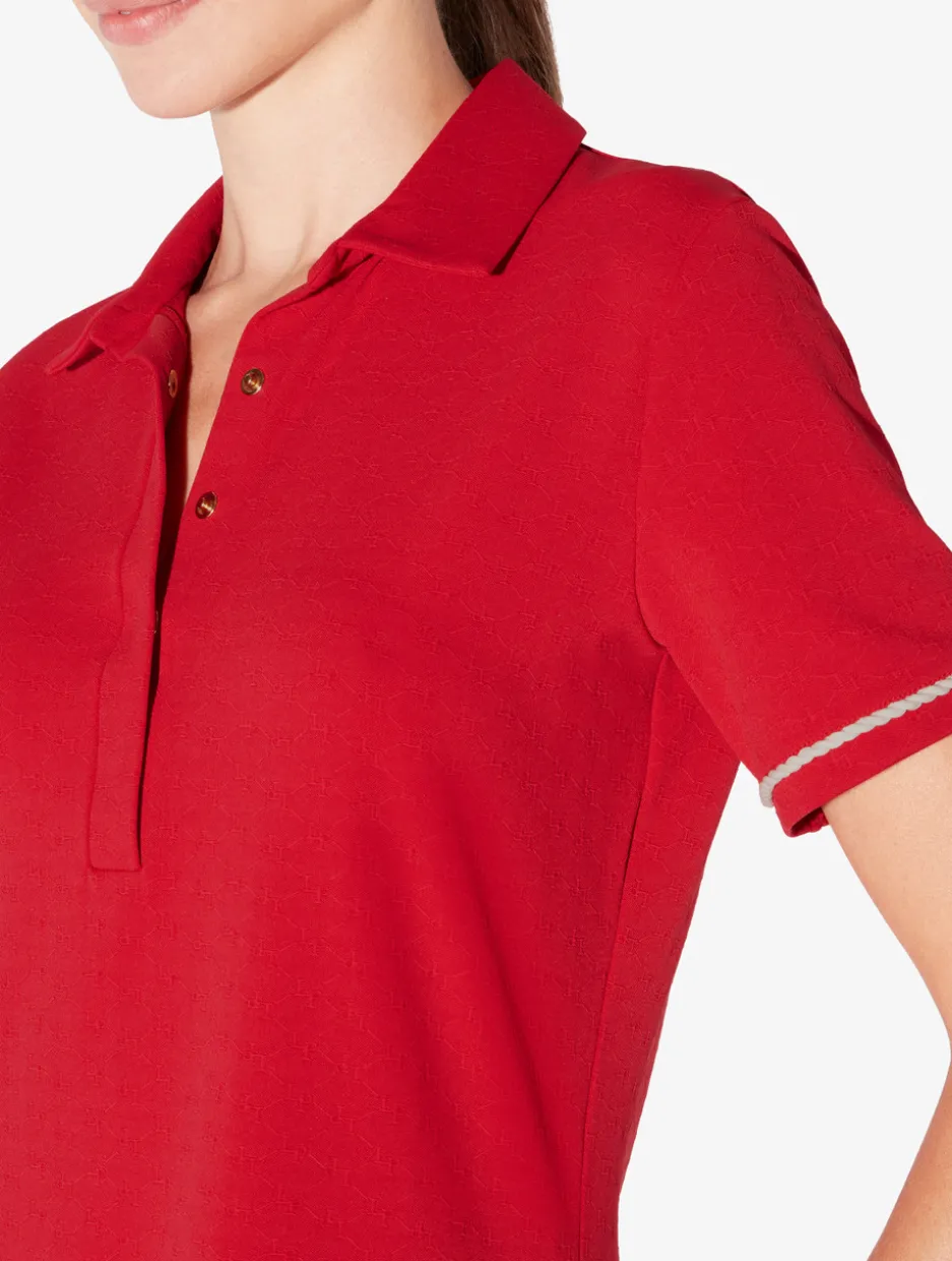 Monogram Polo Dress In Red