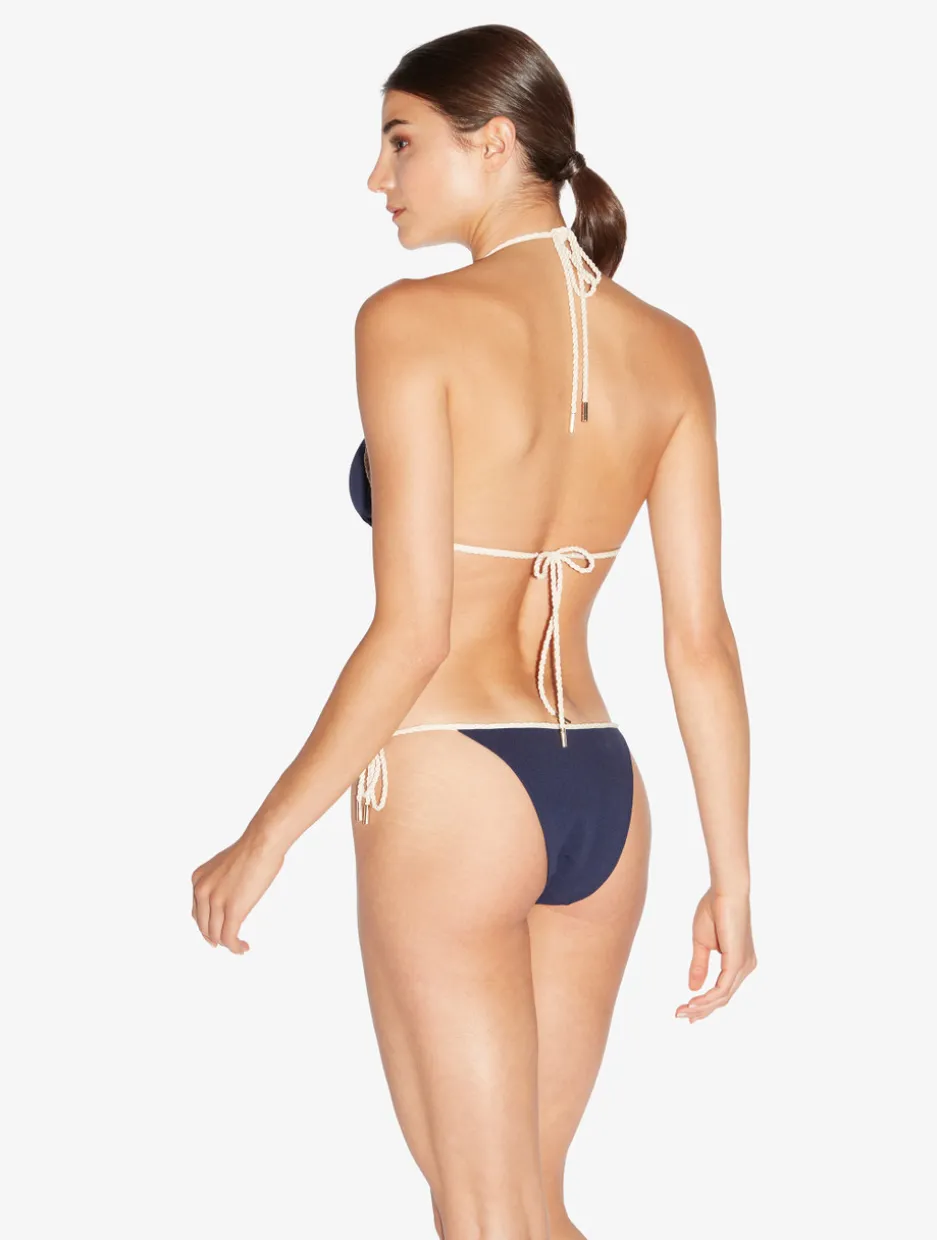 Monogram Triangle Bikini Top In Navy
