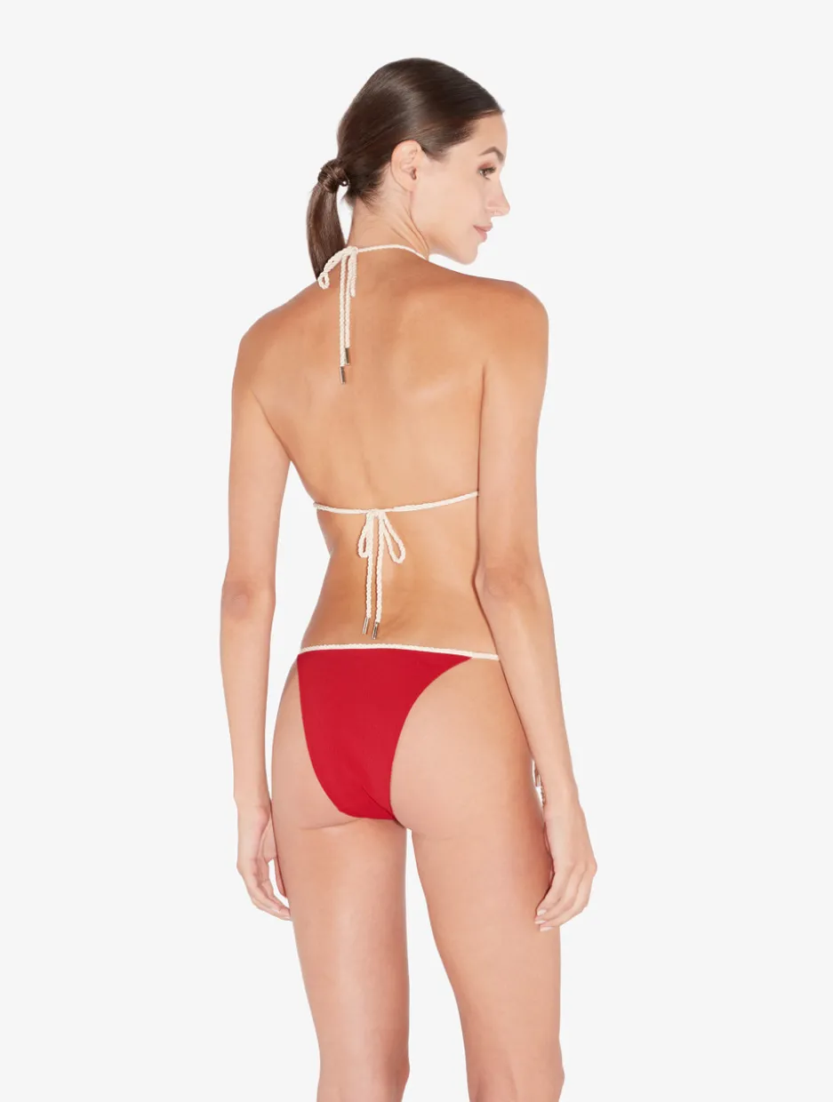 Monogram Triangle Bikini Top In Red