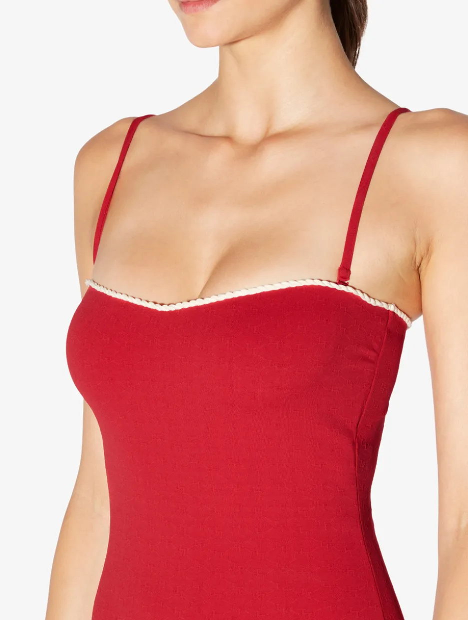 Monogram Underwired Swimsuit In Red