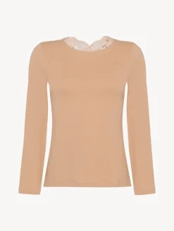 Nude Cotton Long-sleeved Top