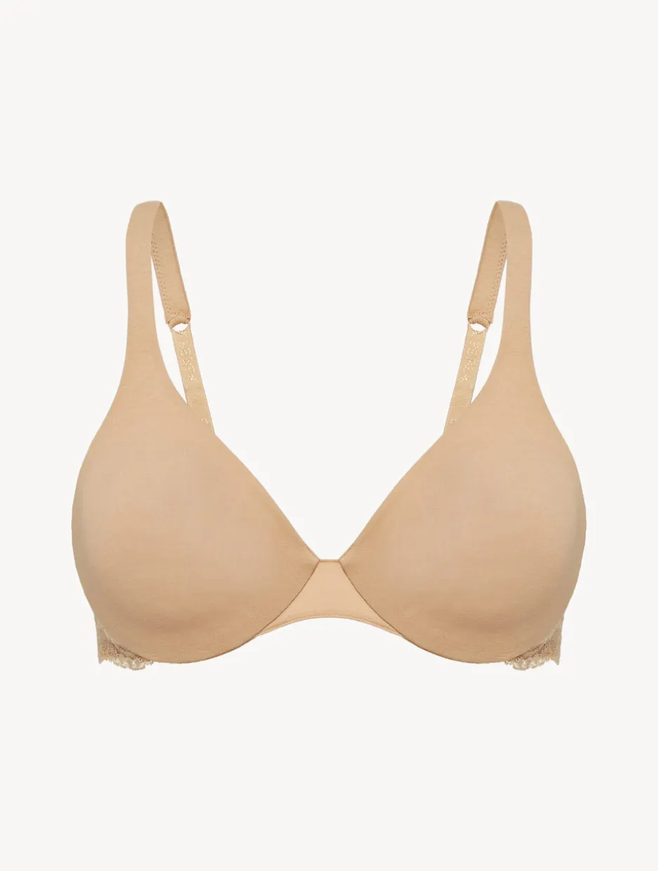 Nude Lace And Cotton Underwired Bra