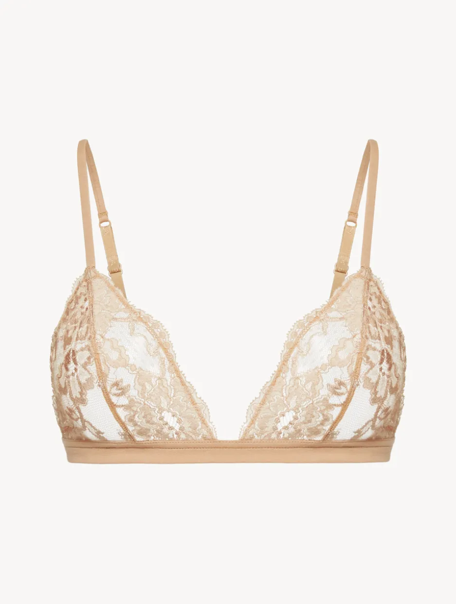 Nude Lace Triangle Bra