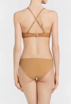 Nude Lycra Underwired Bra With Chantilly Lace