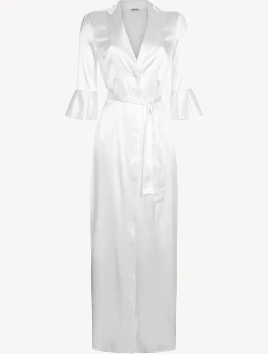Off-white Long Silk Belted Robe