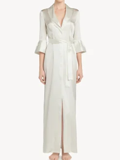 Off-white Long Silk Belted Robe