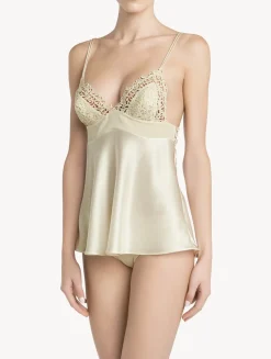 Off-white Silk Camisole With Macramé