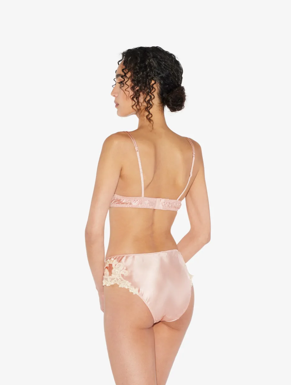 Pink Silk Push-up Bra With Frastaglio