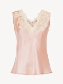 Pink Silk Satin Top With Frastaglio