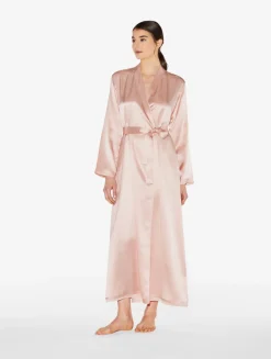 Powder Pink Silk Long Robe