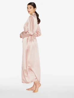 Powder Pink Silk Long Robe