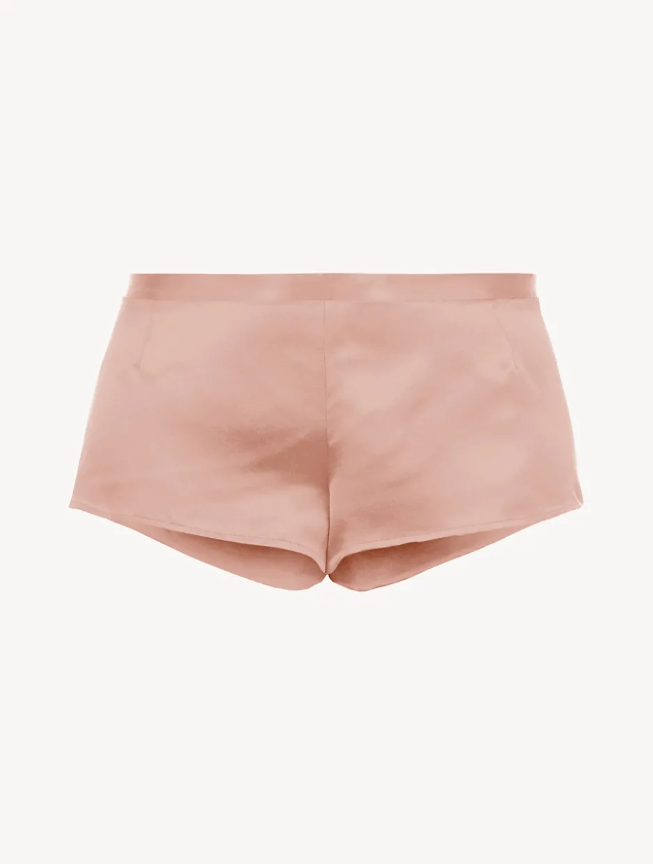 Powder Pink Silk Pajama Shorts