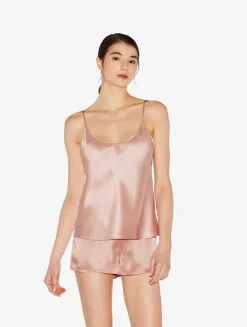 Powder Pink Silk Pajama Shorts