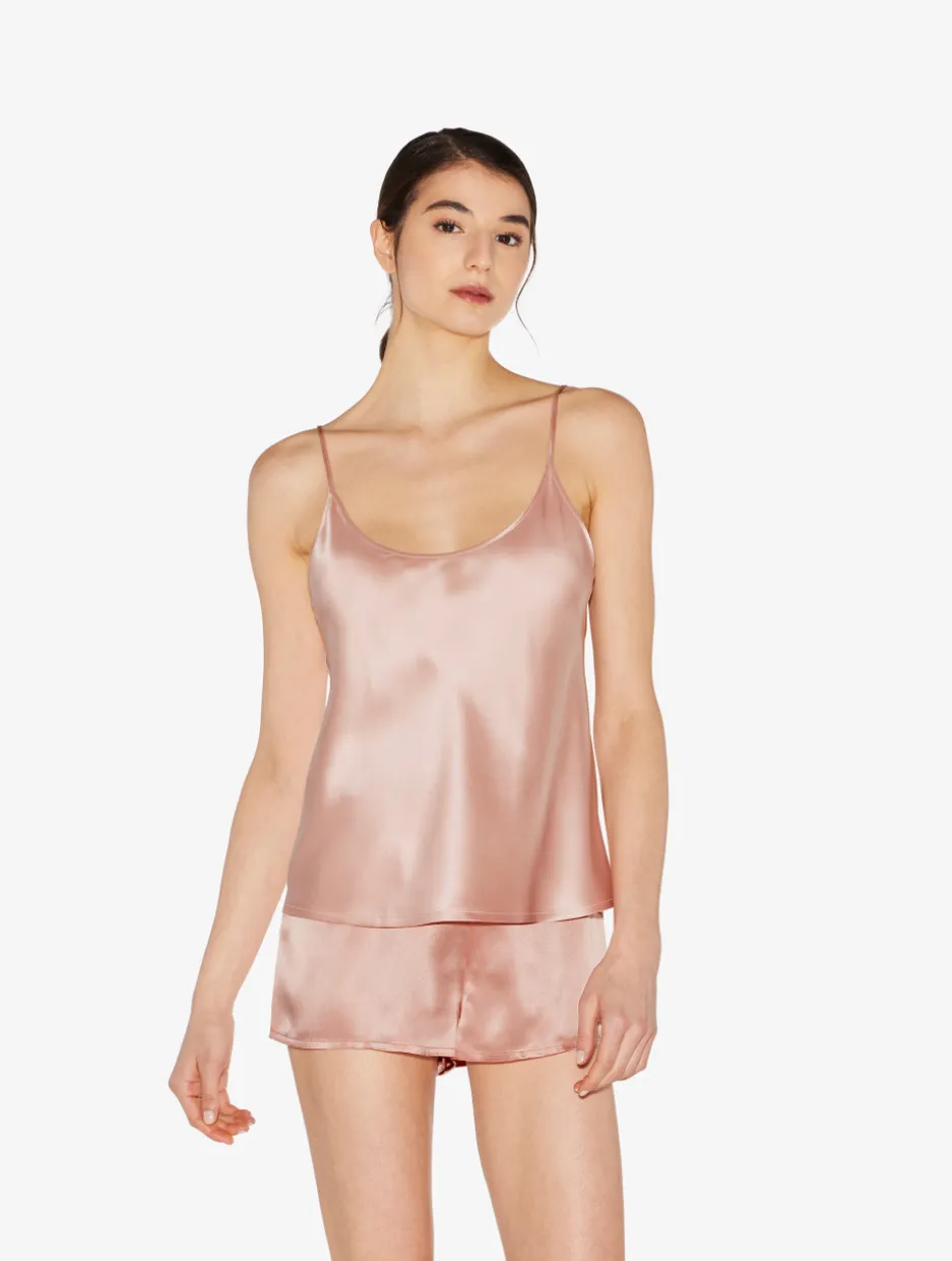 Powder Pink Silk Pajama Shorts