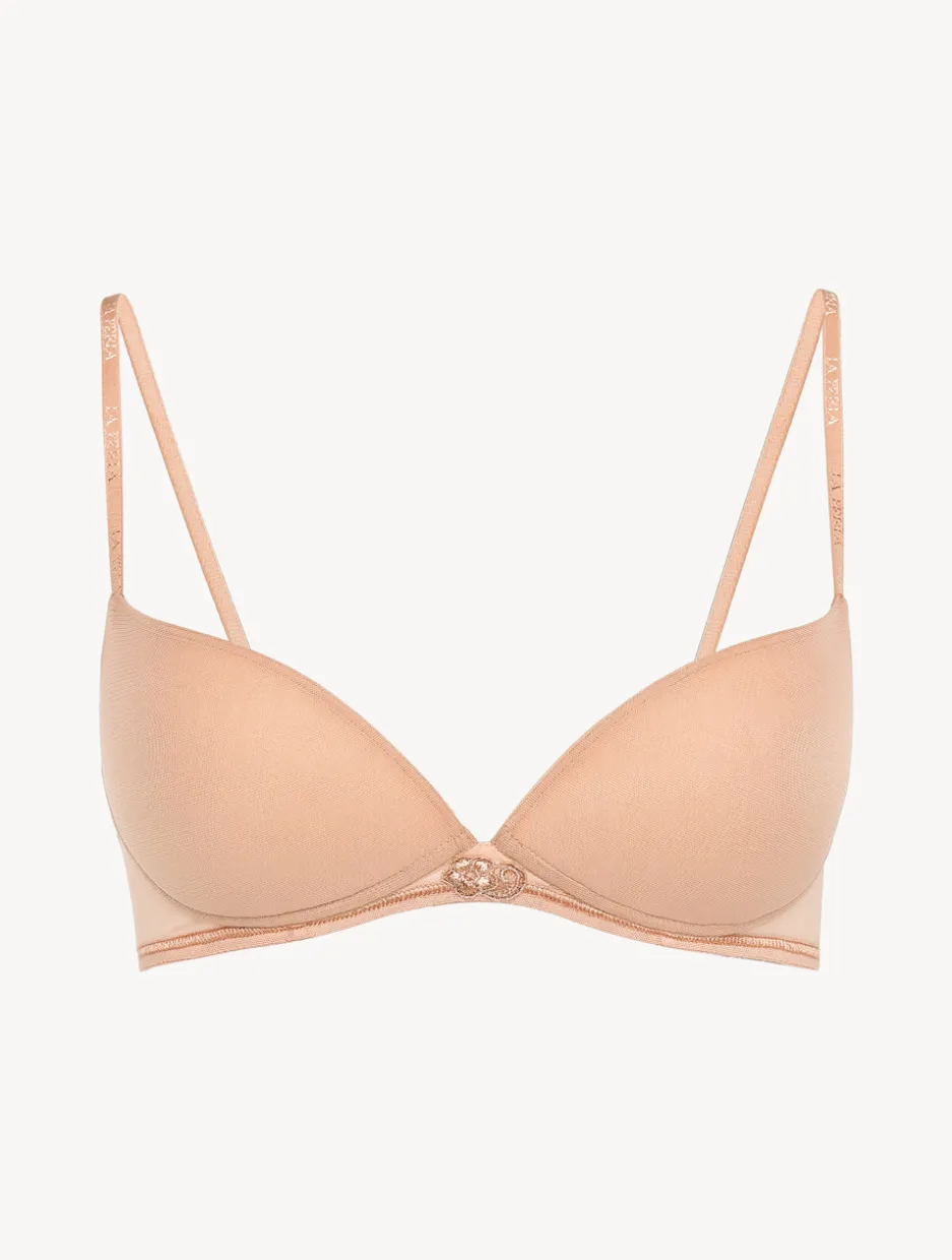 Push-up Bra In Sand Stretch Tulle