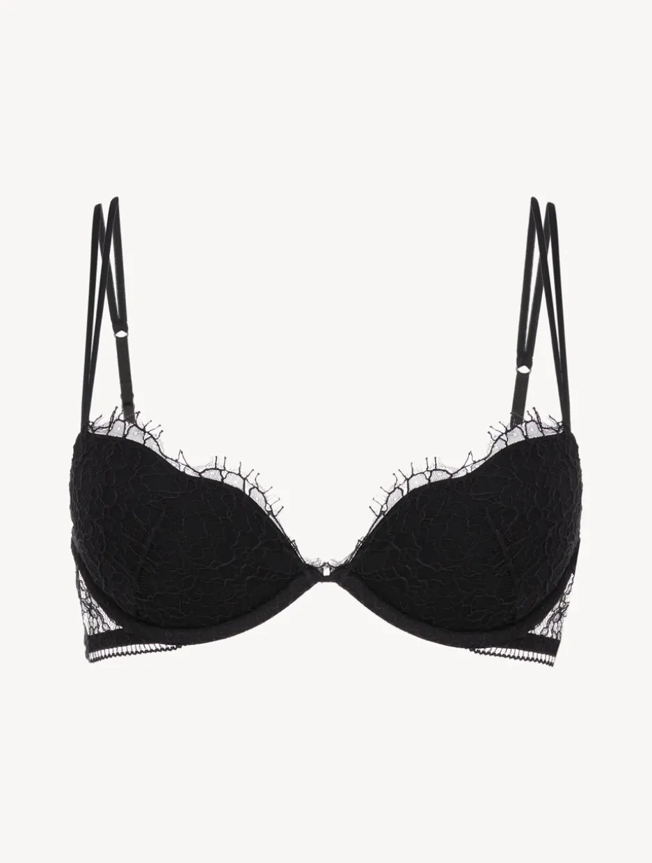 Push-up Bra With Lace In Onyx