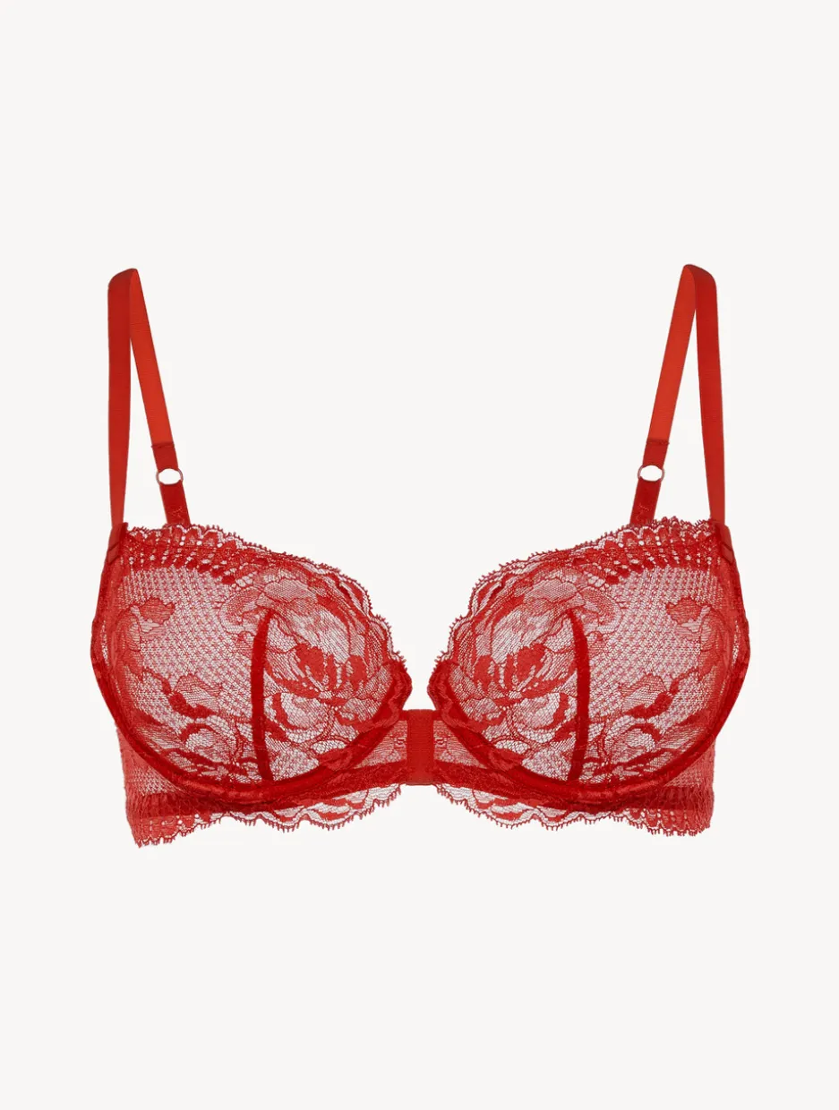 Red Lace Balconette Bra