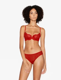 Red Lace Balconette Bra