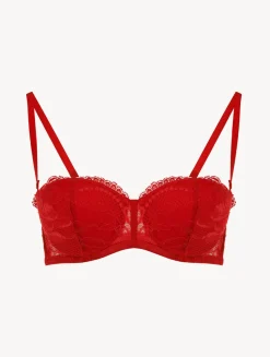 Red Lace Bandeau Bra