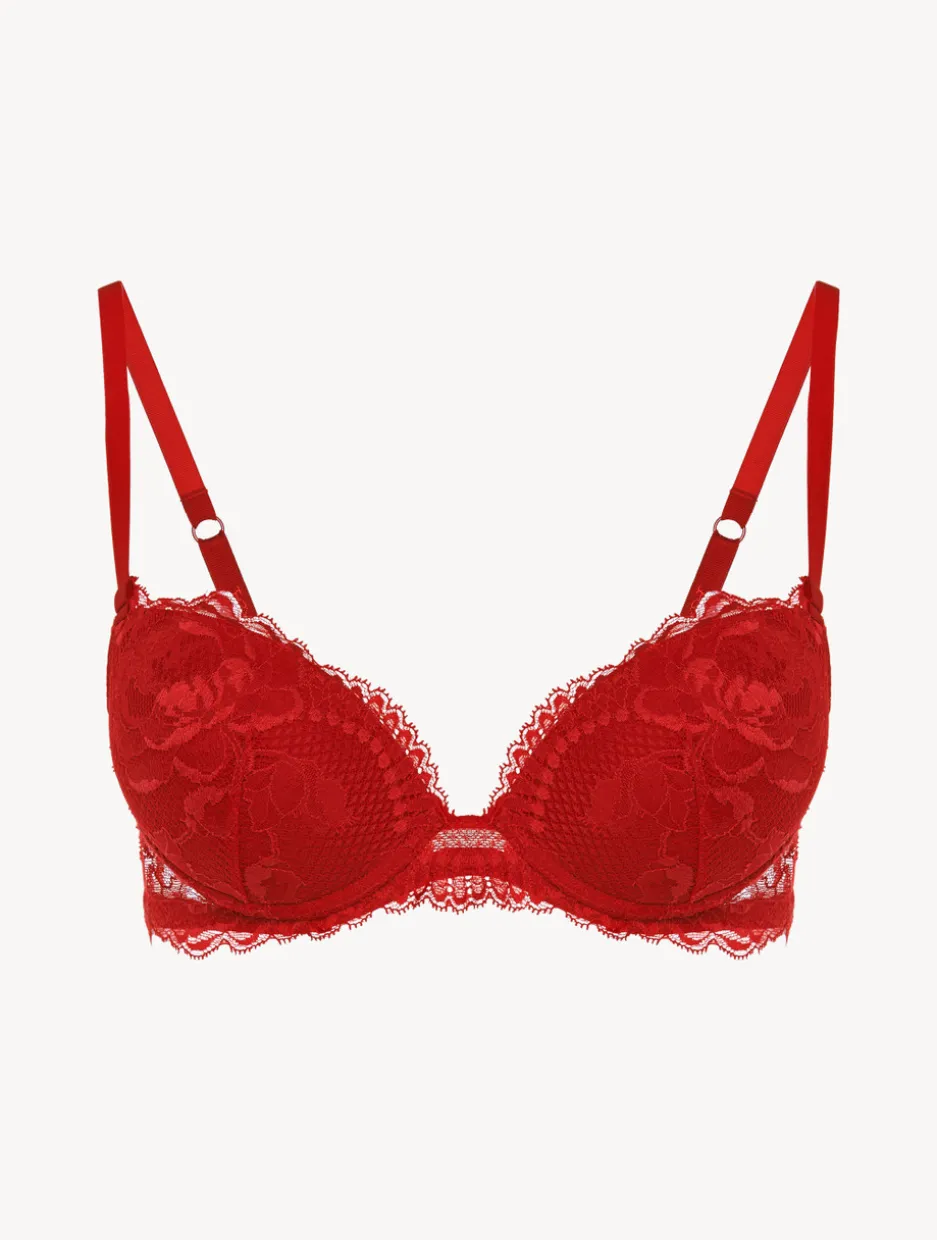 Red Lace Push-up Bra