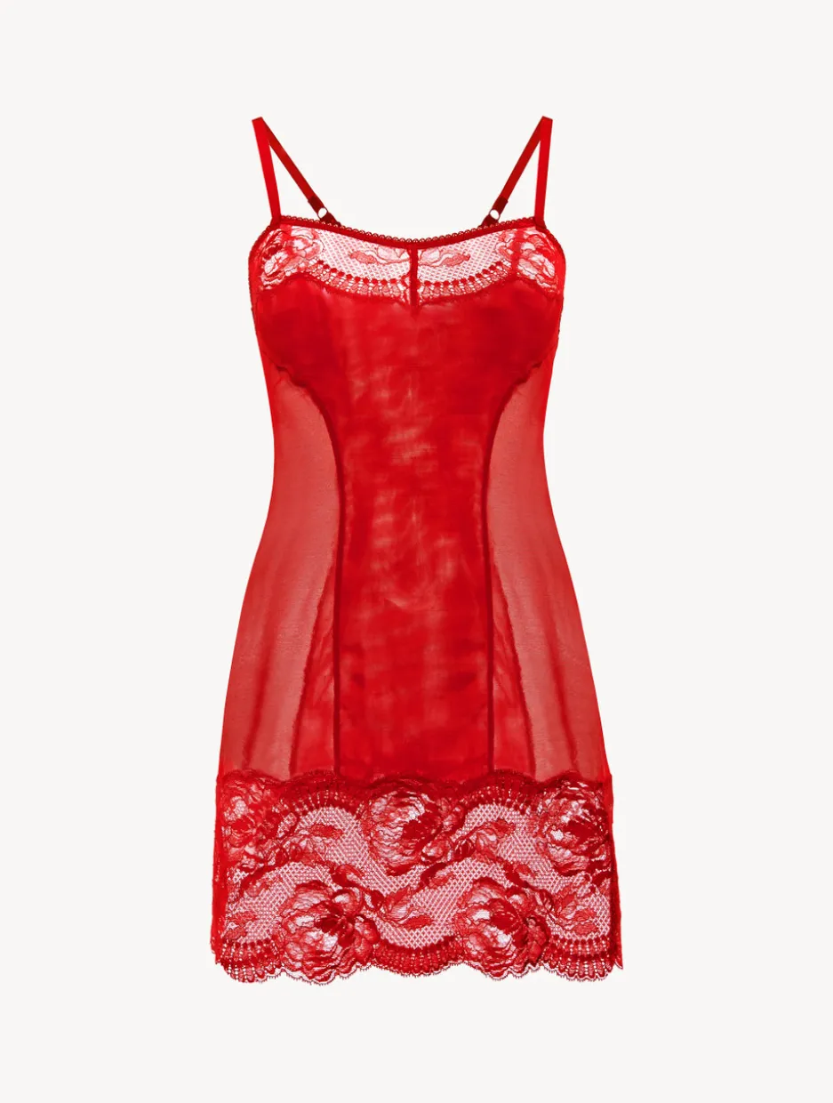 Red Lace Slip