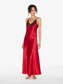 Red Long Nightgown With Frastaglio