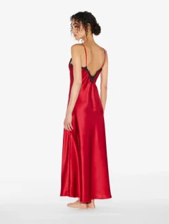 Red Long Nightgown With Frastaglio