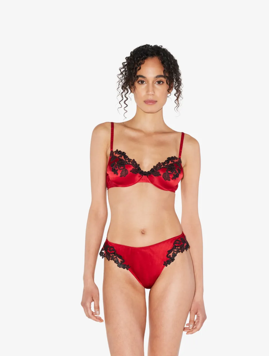 Red Silk Thong With Frastaglio