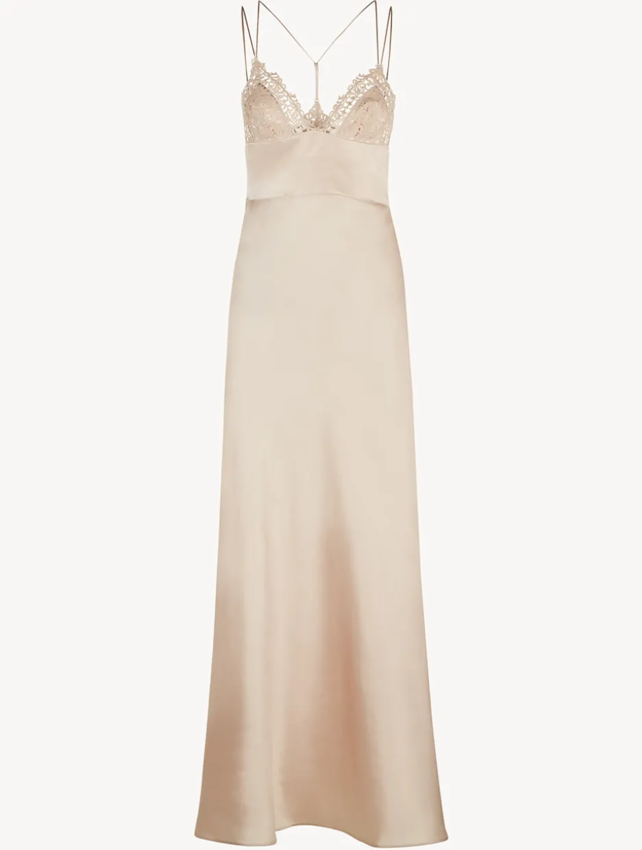 Rose Beige Long Night Dress
