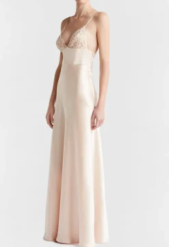 Rose Beige Long Night Dress