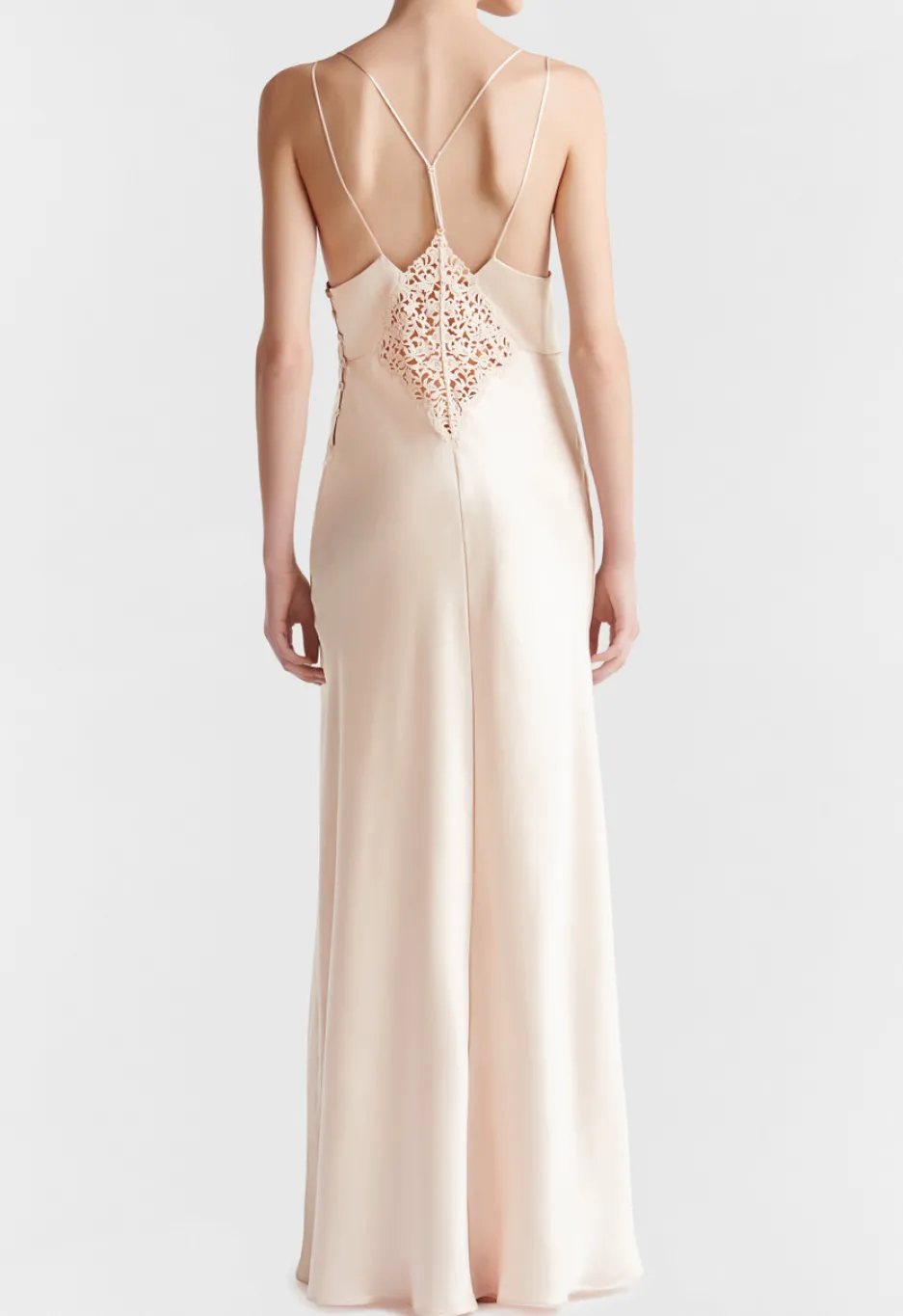 Rose Beige Long Night Dress