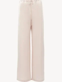 Rose Beige Silk Trousers