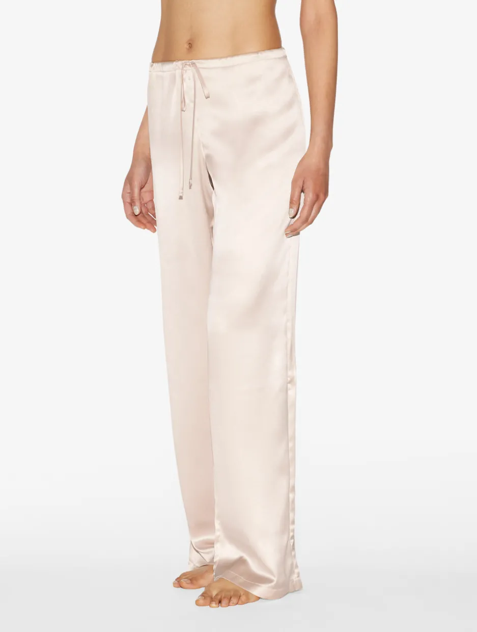 Rose Beige Silk Trousers