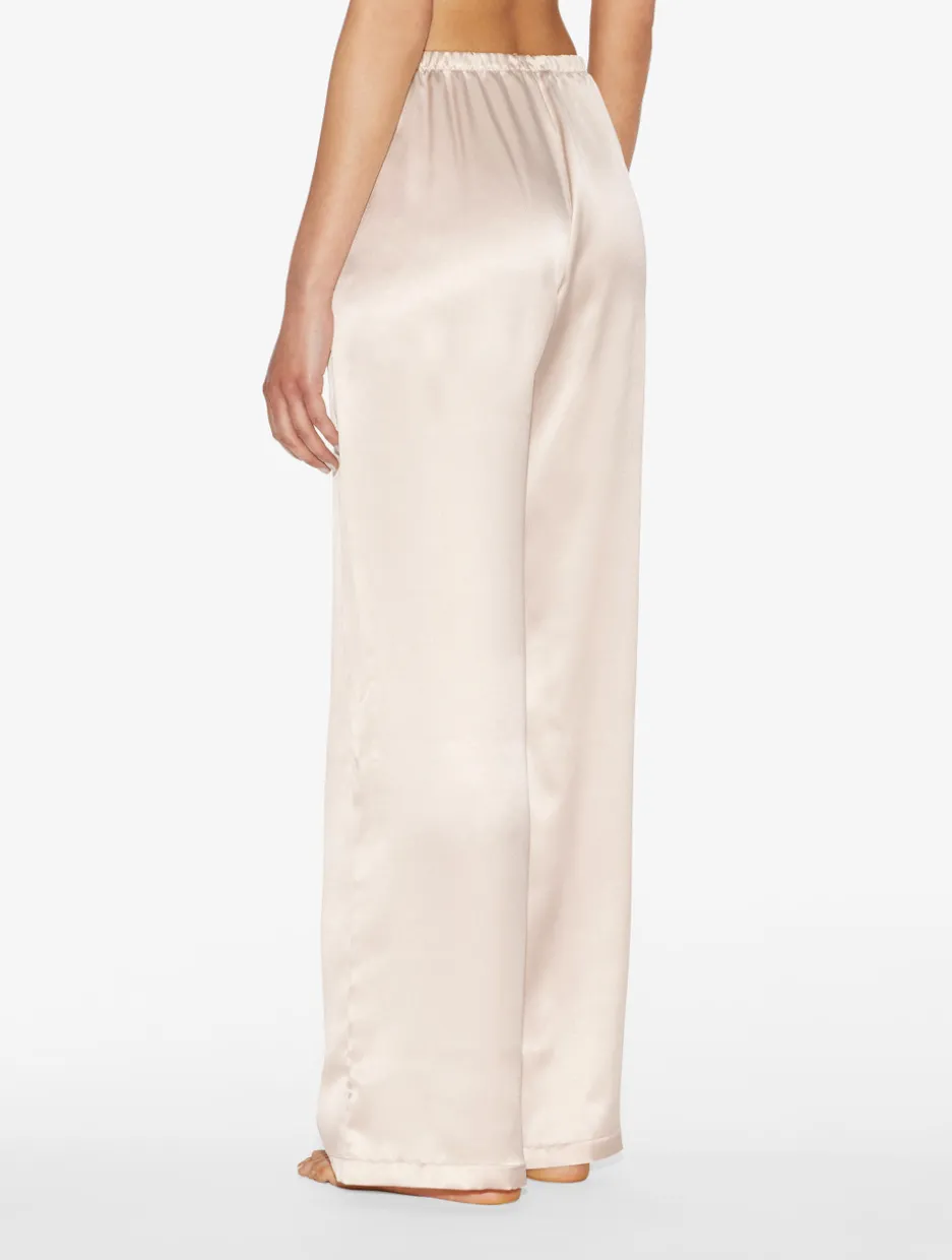 Rose Beige Silk Trousers