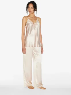 Rose Beige Silk Trousers