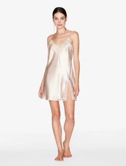 Rose Beige Slip With Macramé