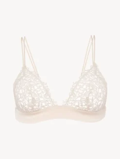 Rose Beige Triangle Bra With Macramé