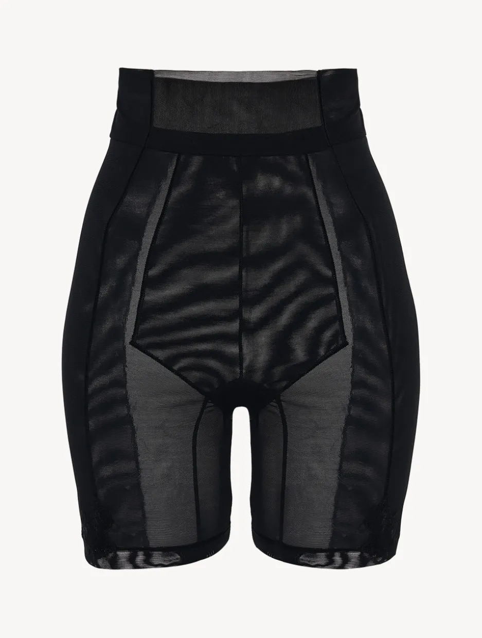 Shorts In Black Stretch Tulle
