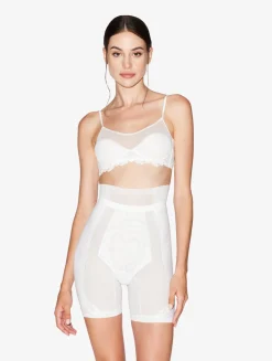 Shorts In Off-white Stretch Tulle