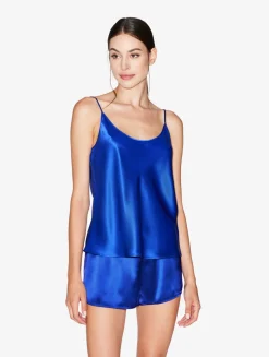 Silk Camisole Top In Electric Blue