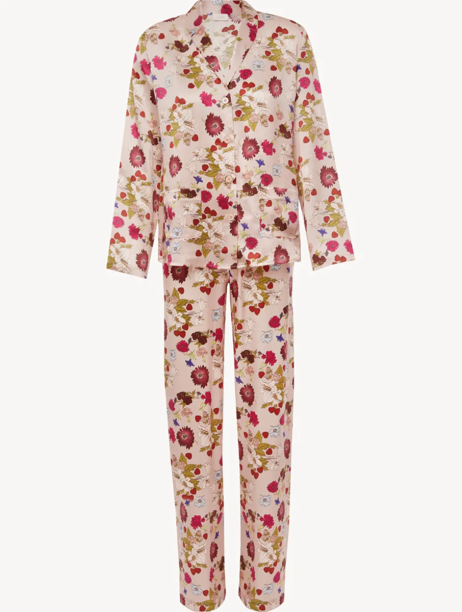 Silk Floral Print Pajama Set