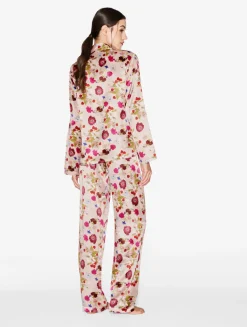 Silk Floral Print Pajama Set